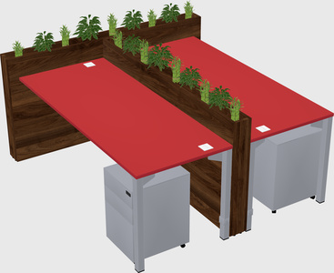 Rectangular shared desk