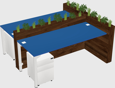 Rectangular shared desk