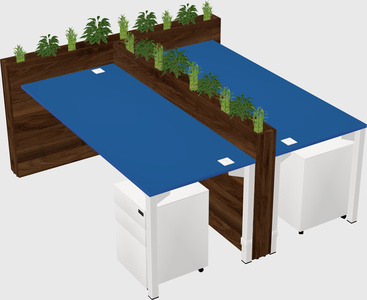Rectangular shared desk