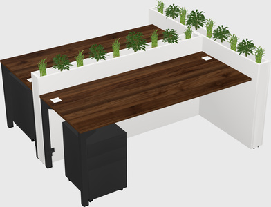 Rectangular shared desk