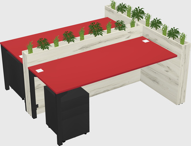 Rectangular shared desk