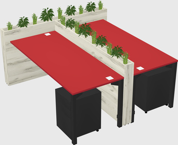 Rectangular shared desk