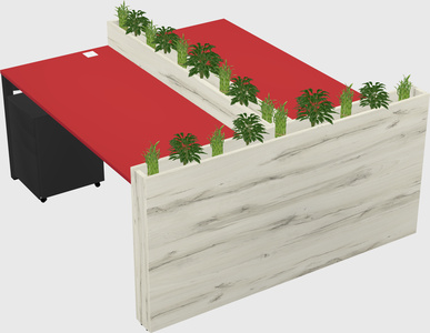 Rectangular shared desk