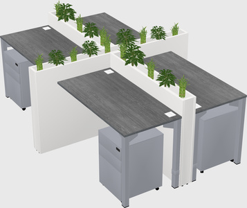Rectangular shared desk