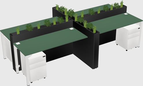 Rectangular shared desk