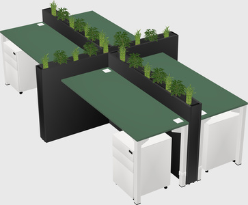 Rectangular shared desk