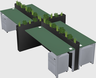 Rectangular shared desk