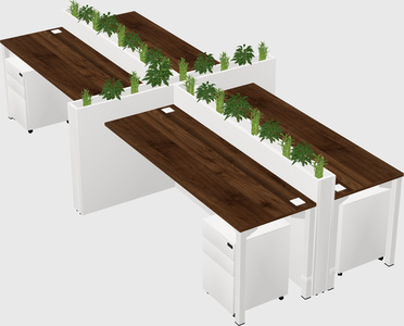 Rectangular shared desk