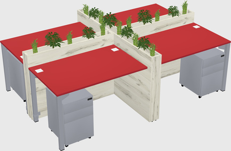 Rectangular shared desk
