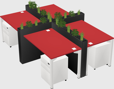 Rectangular shared desk