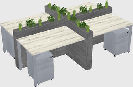 Rectangular shared desk