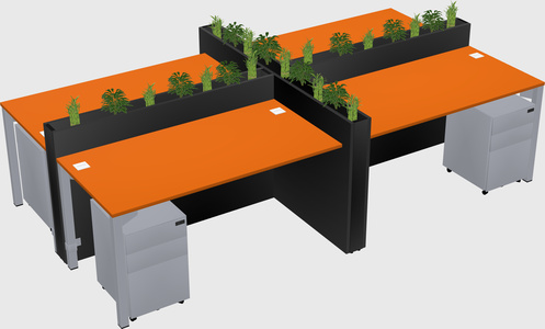 Rectangular shared desk