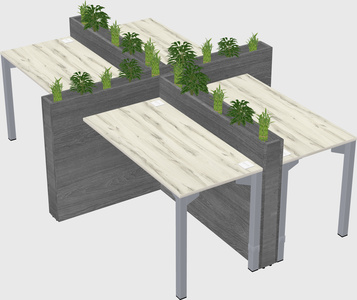 Rectangular shared desk