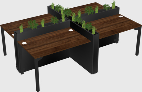 Rectangular shared desk