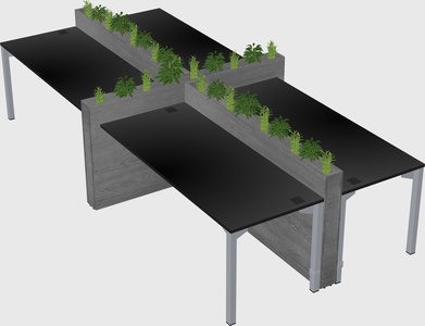Rectangular shared desk
