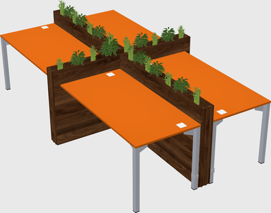 Rectangular shared desk