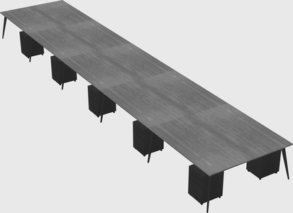 Shared rectangular office desk system