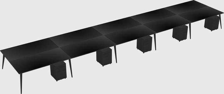 Shared rectangular office desk system