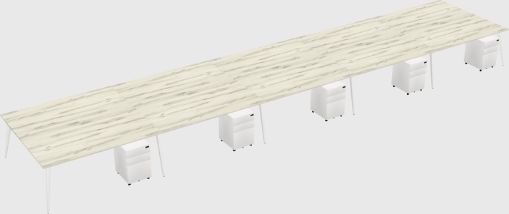 Shared rectangular office desk system