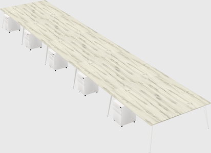 Shared rectangular office desk system