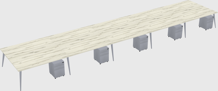 Shared rectangular office desk system