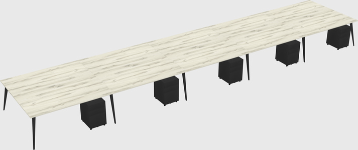 Shared rectangular office desk system