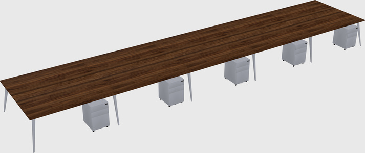 Shared rectangular office desk system