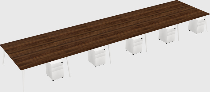 Shared rectangular office desk system