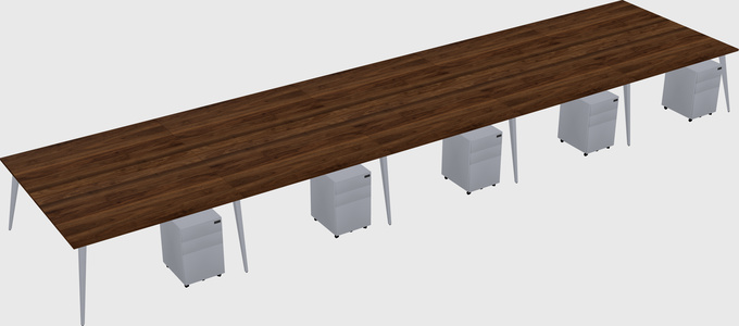 Shared rectangular office desk system