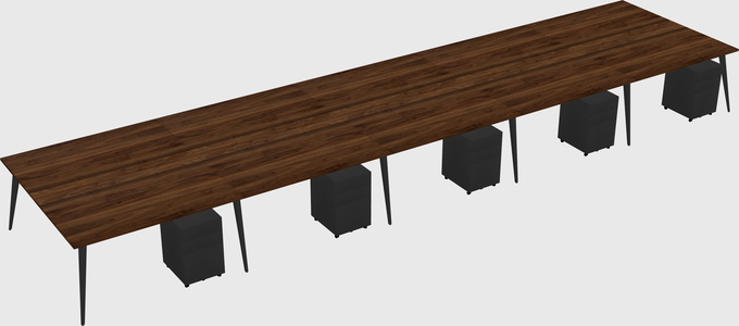 Shared rectangular office desk system
