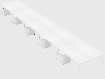 Shared rectangular office desk system