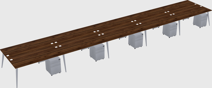 Shared rectangular office desk system