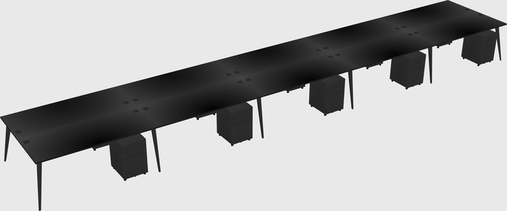 Shared rectangular office desk system