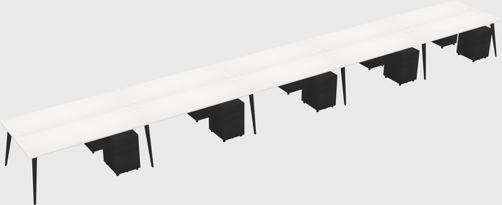 Shared rectangular office desk system