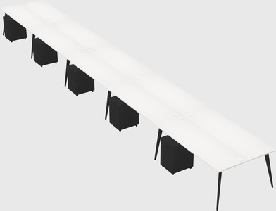 Shared rectangular office desk system