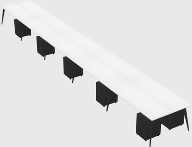 Shared rectangular office desk system