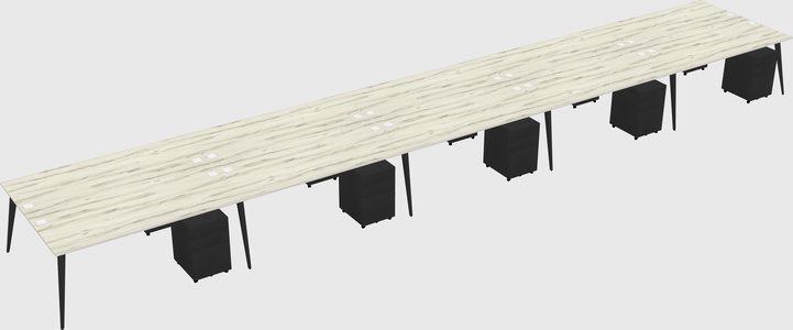 Shared rectangular office desk system