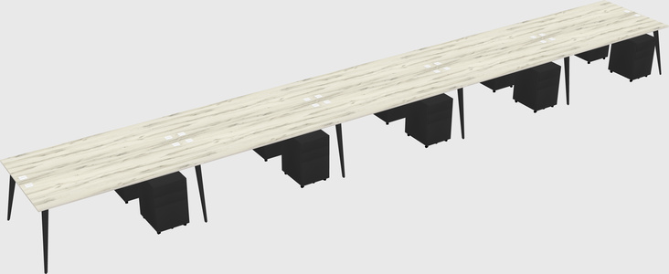 Shared rectangular office desk system