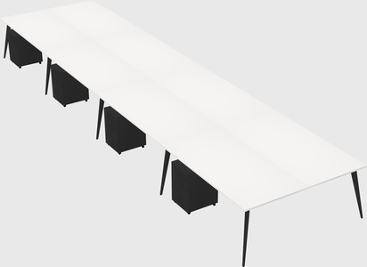 Shared rectangular office desk system