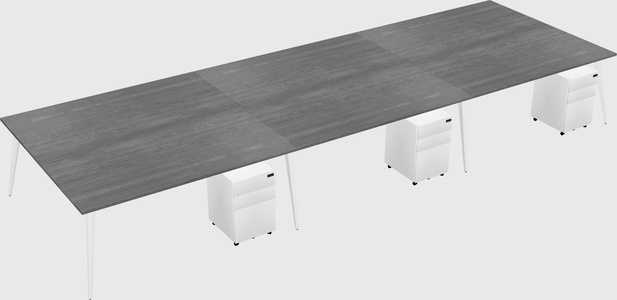 Shared rectangular office desk system