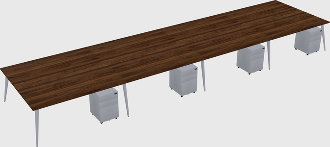 Shared rectangular office desk system