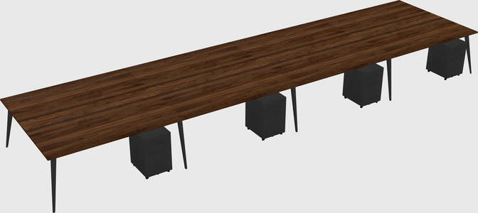 Shared rectangular office desk system