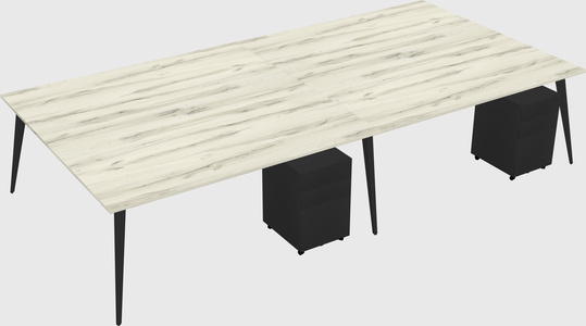 Shared rectangular office desk system