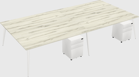 Shared rectangular office desk system
