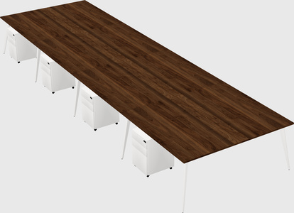 Shared rectangular office desk system