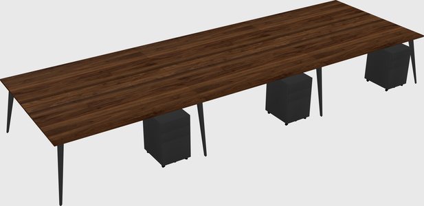Shared rectangular office desk system