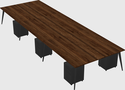 Shared rectangular office desk system