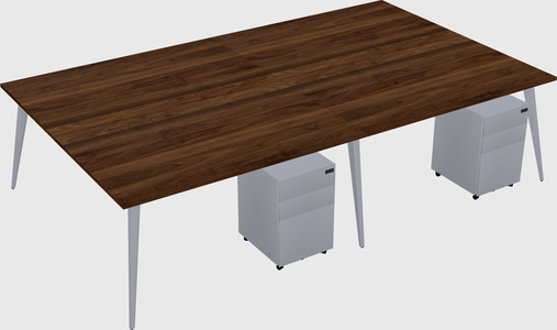 Shared rectangular office desk system