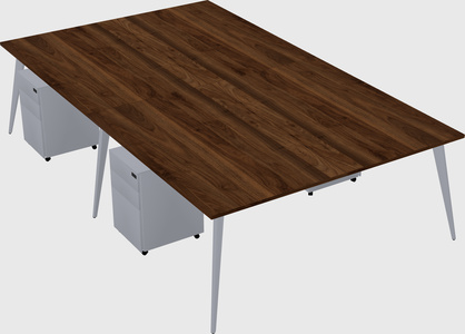 Shared rectangular office desk system