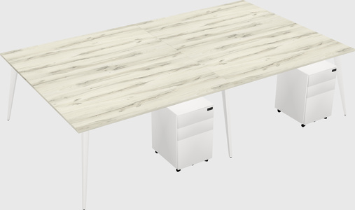 Shared rectangular office desk system